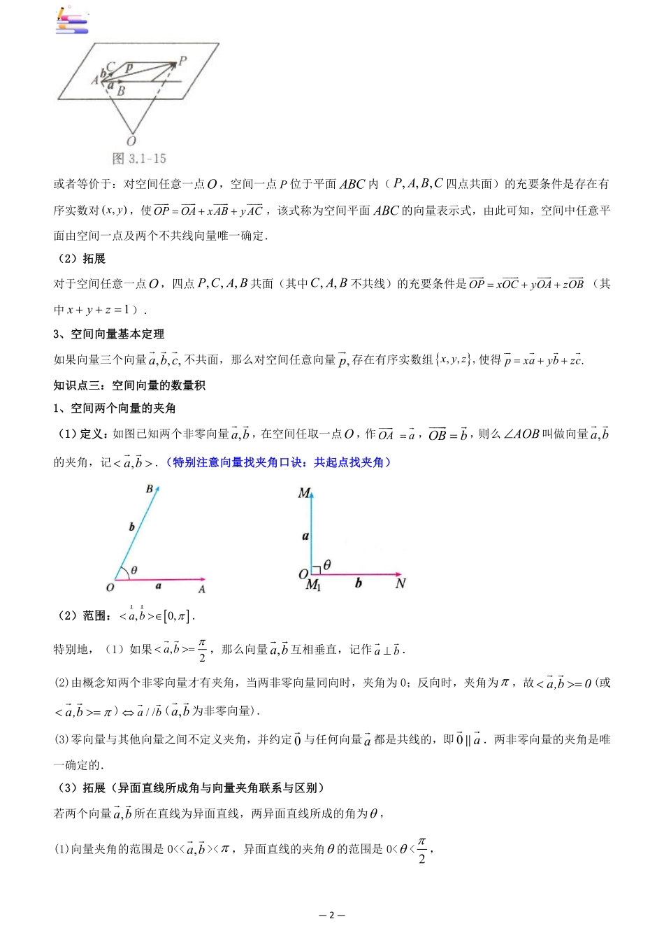 2024版零基础一轮复习数学讲义-第05讲 空间向量及其应用((原卷)).pdf_第2页