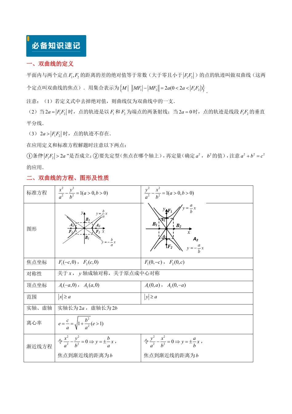 2024年高考《数学真题题源解密》专项突破专题16 双曲线（原卷版）.pdf_第2页