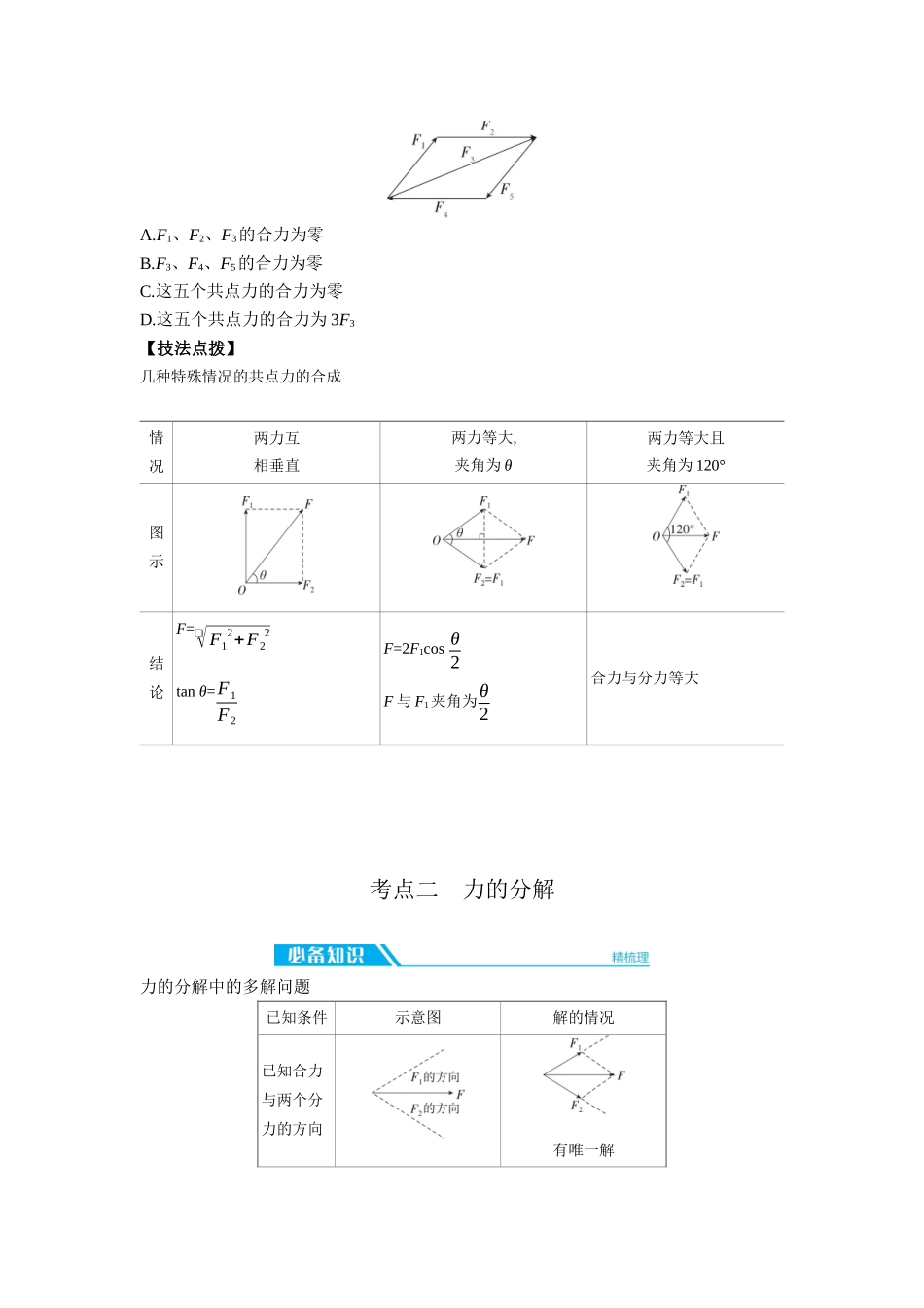 2026年全品选考复习方案物理02 第4讲　力的合成与分解 【正文】听课正文.docx_第2页