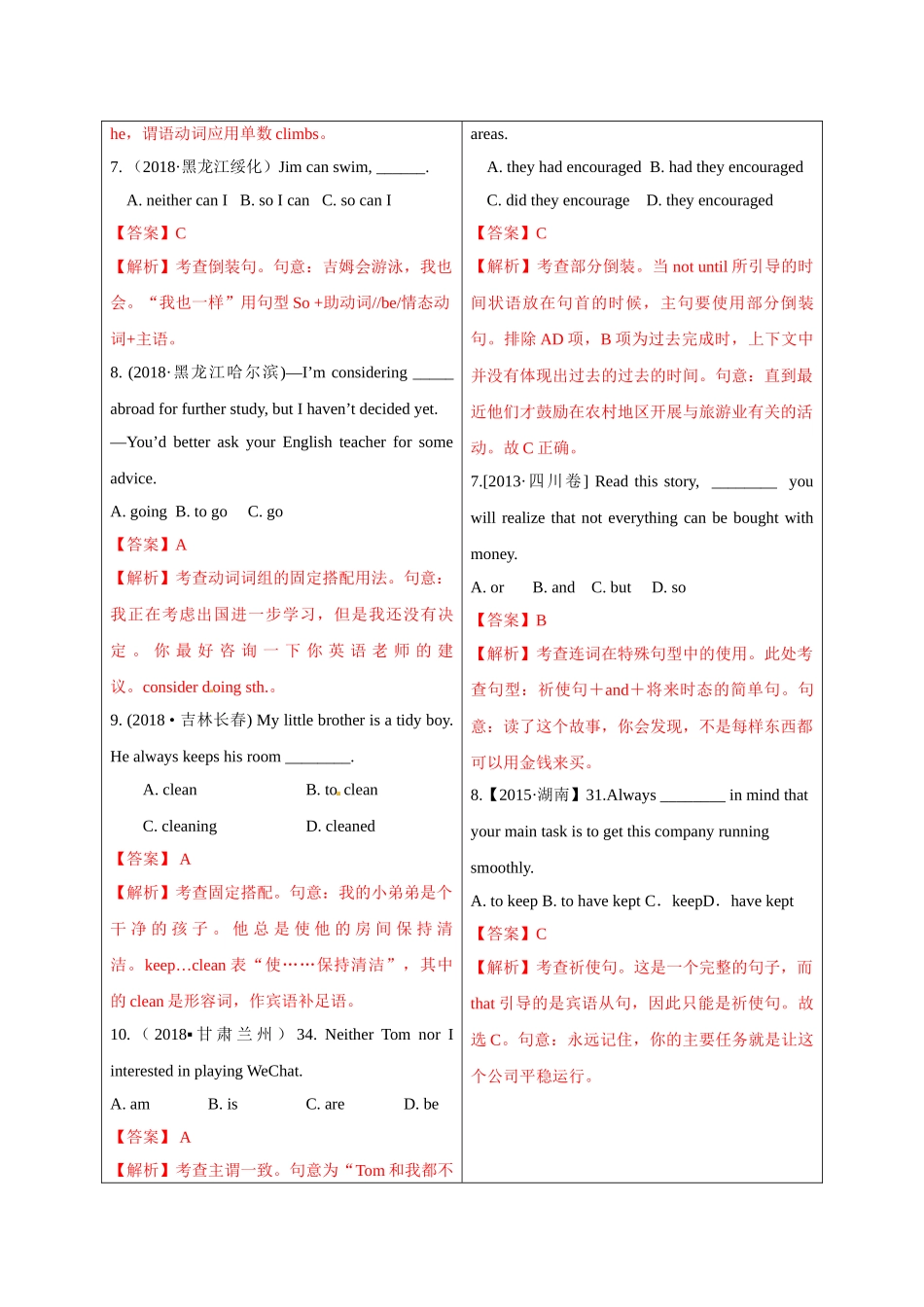 初升高英语衔接教材讲义系列专题3.14 主谓一致与特殊句式（讲义）.doc_第3页