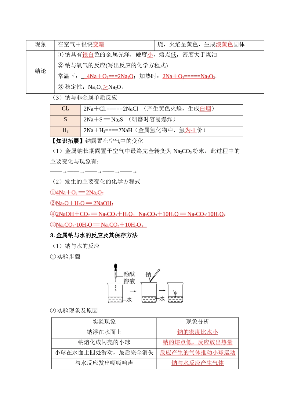 第05讲 钠及钠的氧化物-【教师版】新高一化学暑假衔接（人教版）.docx_第2页