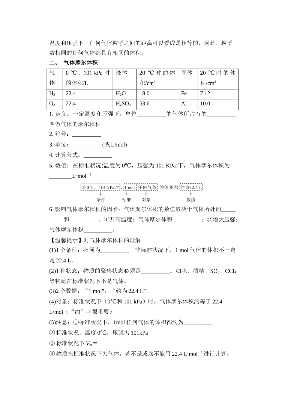 第10讲 气体摩尔体积-【学生版】新高一化学暑假衔接（人教版）.docx_第2页