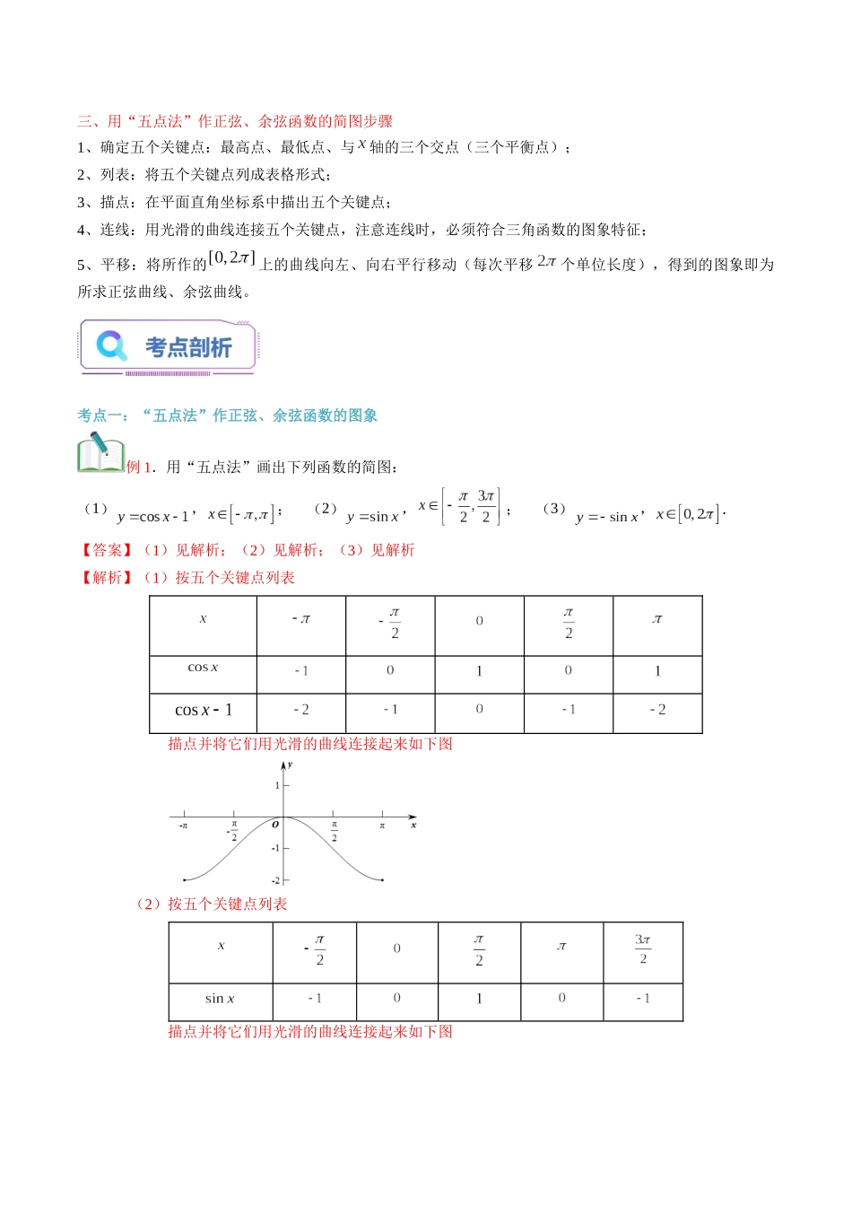 第25讲 正弦函数、余弦函数的图象（教师版）初升高数学暑假衔接（人教版）.docx_第2页