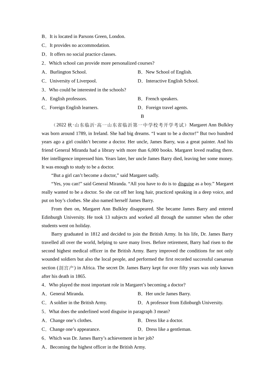 高一入学模拟试卷01（学生版）  -新高一英语暑假衔接（人教版）.docx_第2页