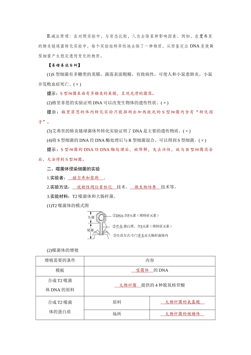 学海导航2026届高考一轮总复习生物学专题6 第1讲　DNA是主要的遗传物质.docx_第3页