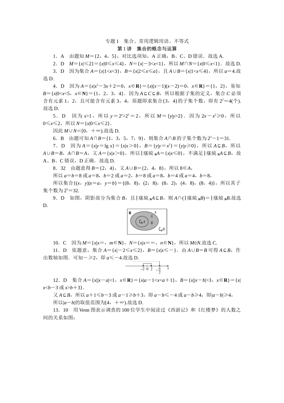 学海导航2026届高考一轮总复习数学提升版专题1同步训练.docx_第1页