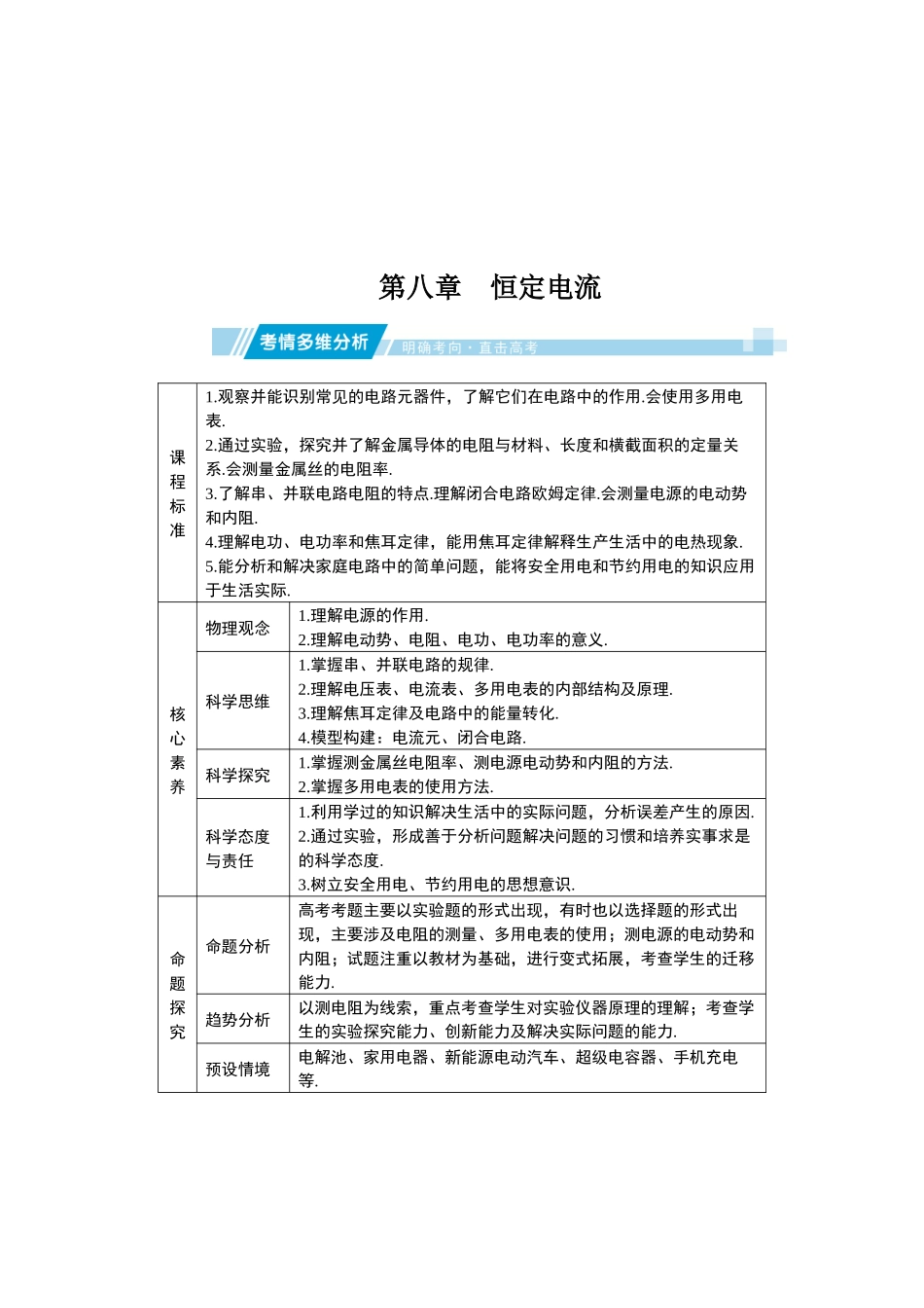 学海导航2026届高考一轮总复习物理教师用书第八章.docx_第1页