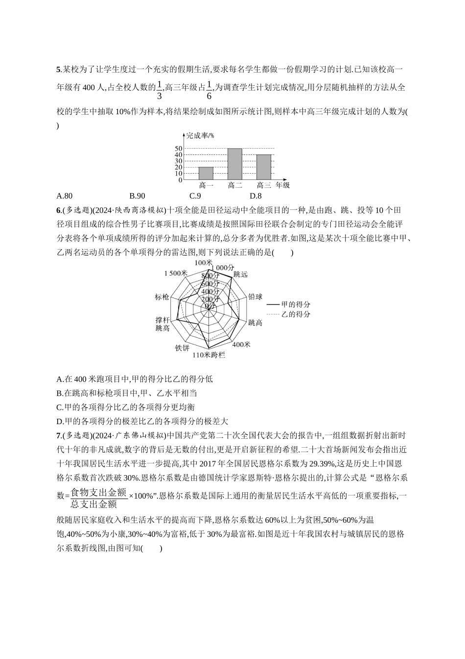 优化设计一轮总复习数学课后习题-课时规范练72　随机抽样、统计图表.docx_第2页