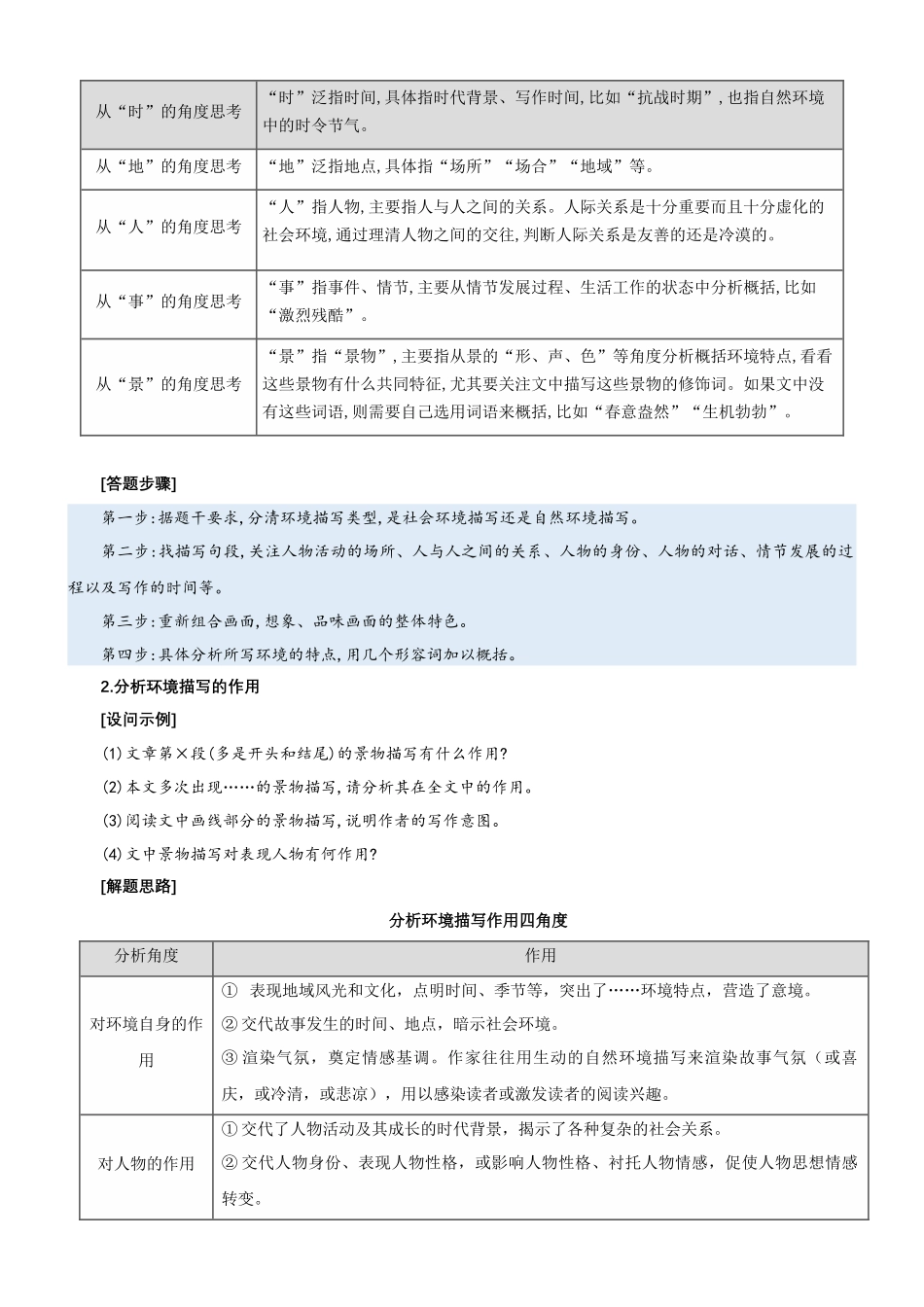 专题17  拓展讲义：小说阅读之分析环境描写的作用-初升高语文暑假衔接（教师版）.docx_第2页