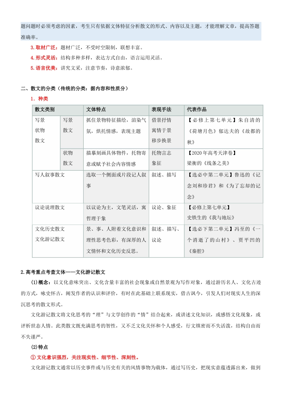 专题18  拓展讲义：散文阅读的初步感知-初升高语文暑假衔接（学生版）.docx_第2页