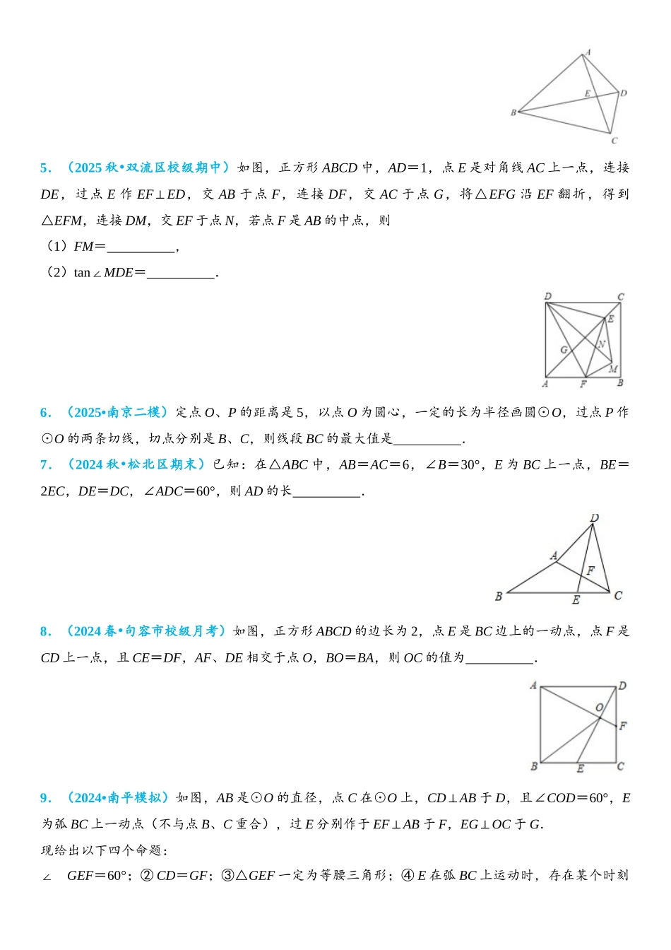 2026年中考数学压轴题专项练习-隐形圆之对角互补作圆（学生版+名师详解版）.docx_第2页