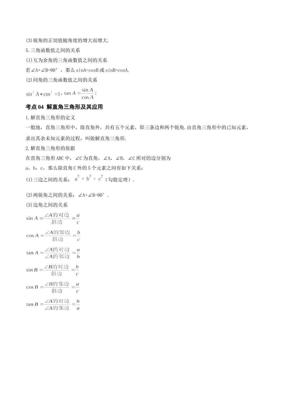 2026年中考数学一轮复习第11讲  勾股定理与锐角三角函数（知识点梳理）（记诵版）.doc_第3页