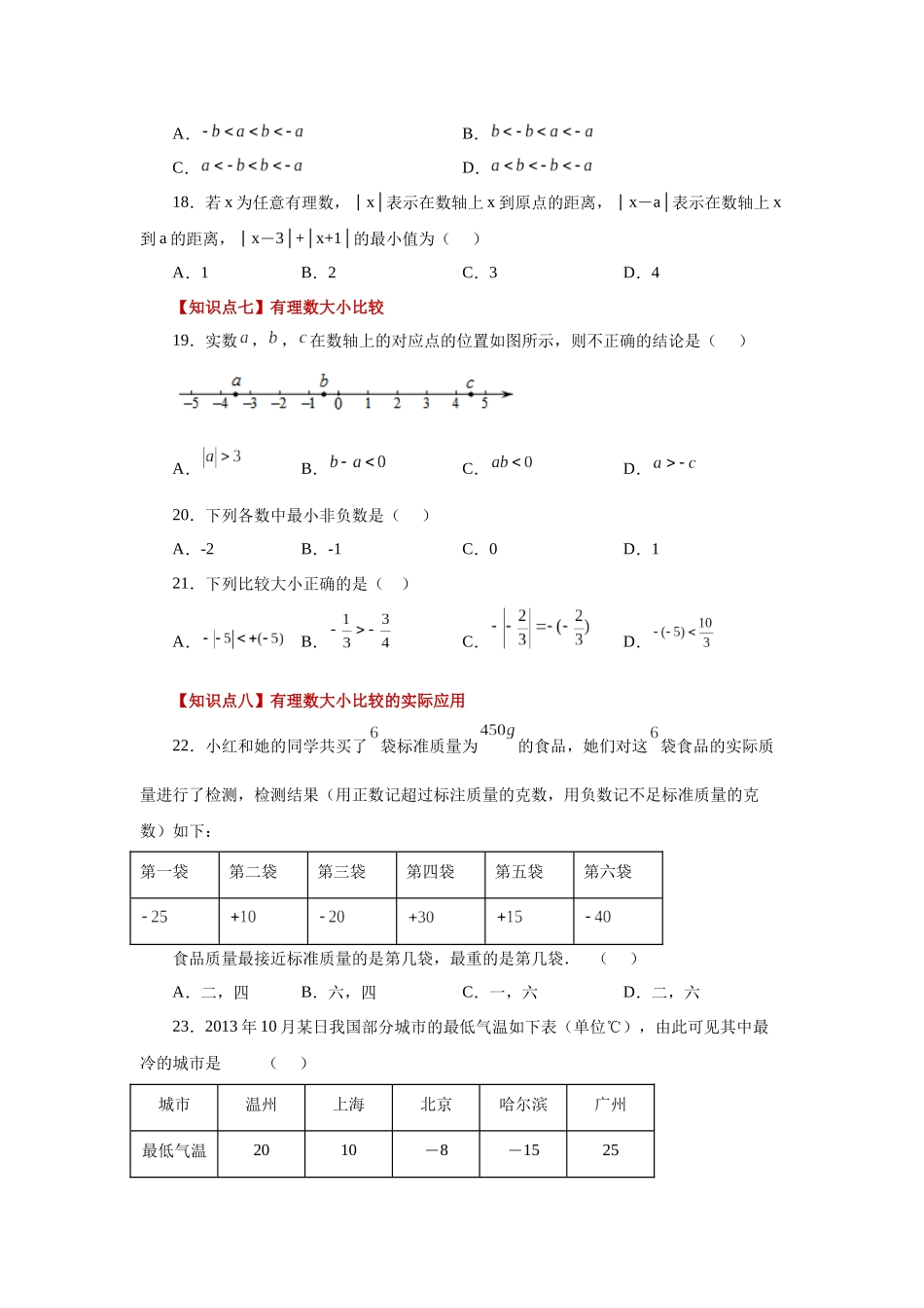 25秋人教七年级数学上册专项讲练1.15 绝对值（巩固篇）（专项练习）【附详解】.docx_第3页