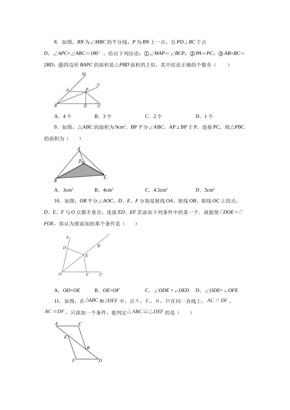 【25年秋季】新人教版八年级数学上册专项讲练专题12.16 三角形全等几何模型-共边模型（名师详细解析）.docx_第3页