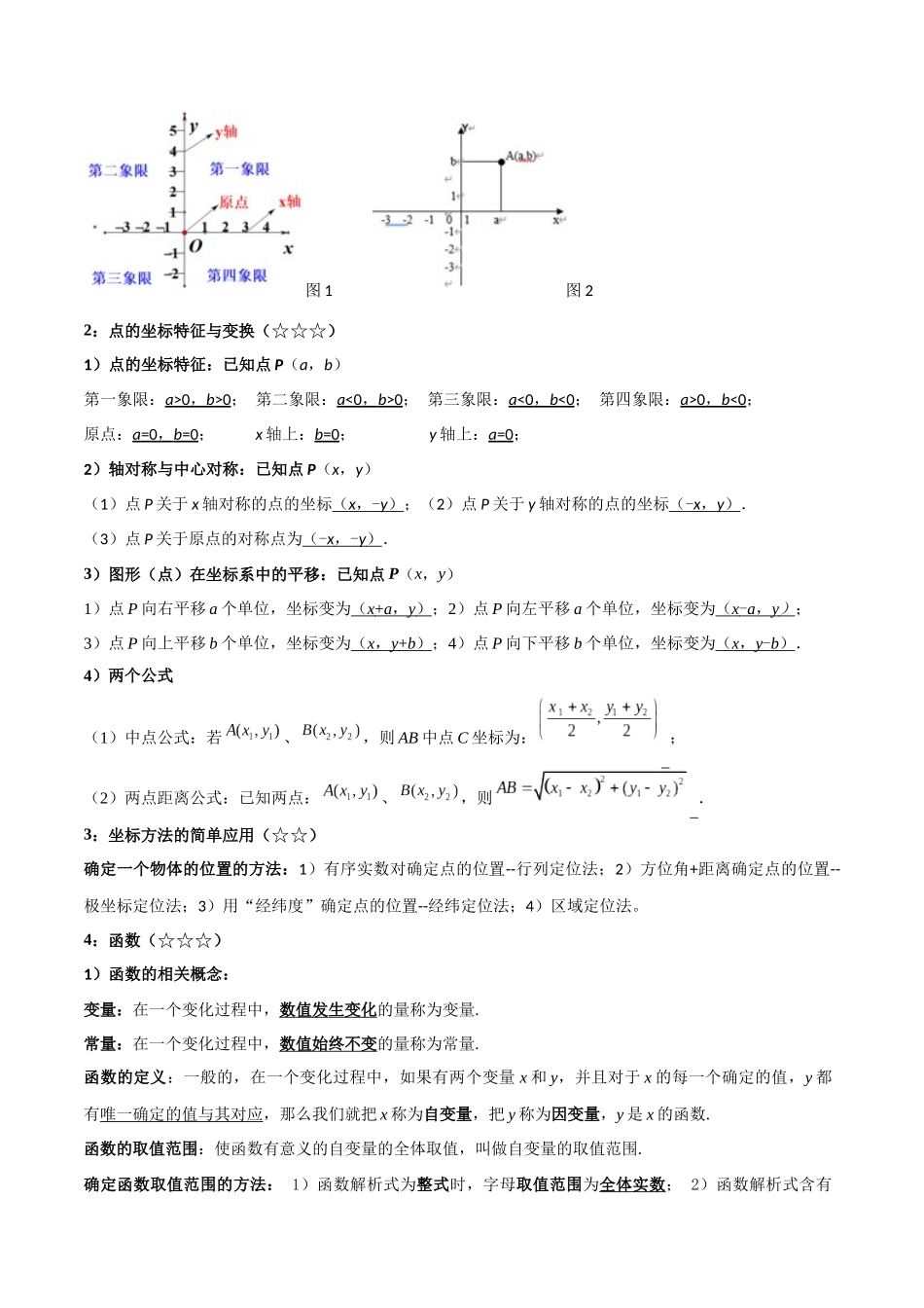 2026中考数学核心考点精讲精炼-考点09平面直角坐标系与函数初步（学生版+名师详解版）.docx_第2页