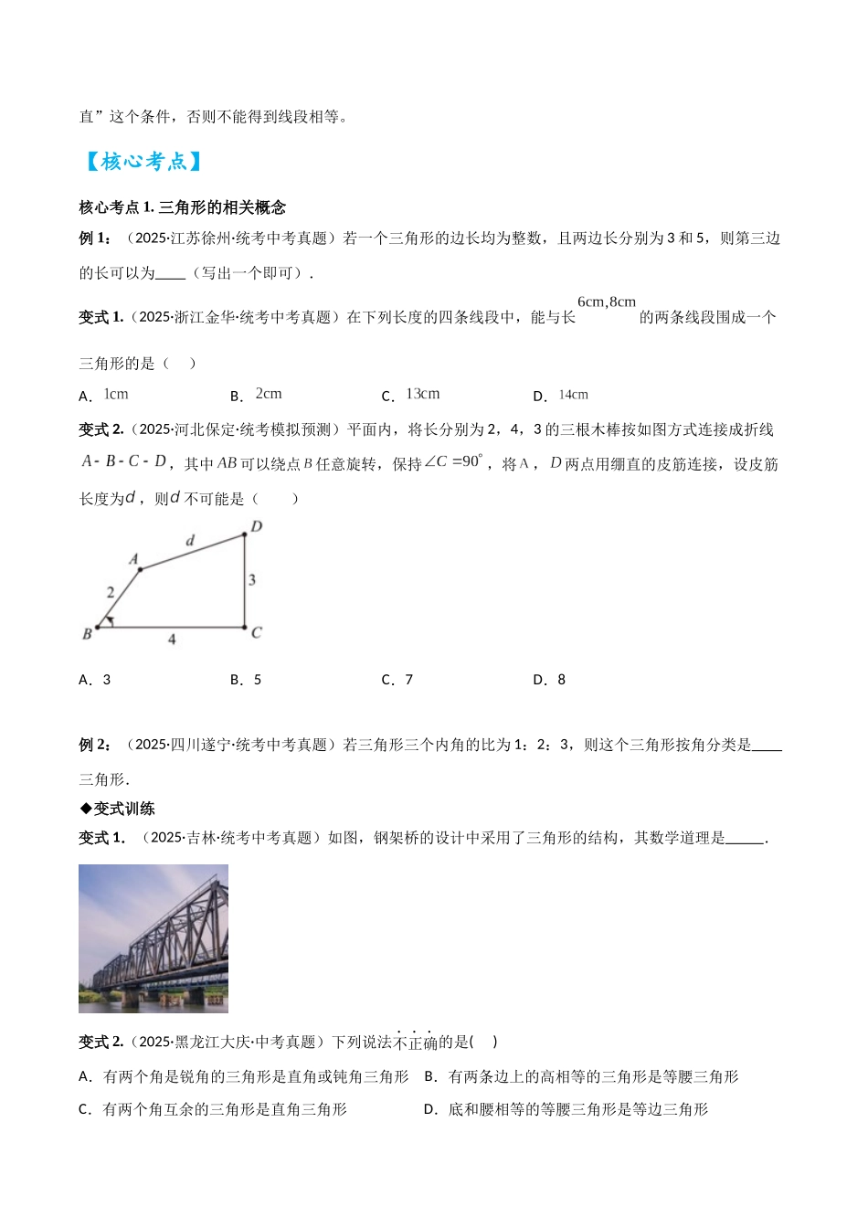 2026中考数学核心考点精讲精炼-考点15三角形及全等（学生版+名师详解版）.docx_第3页