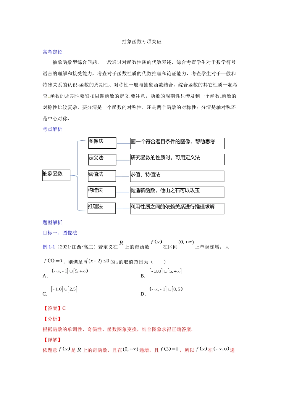 【高考数学一题一专题】热点题型 专项突破专题07抽象函数（解析法）.docx_第1页
