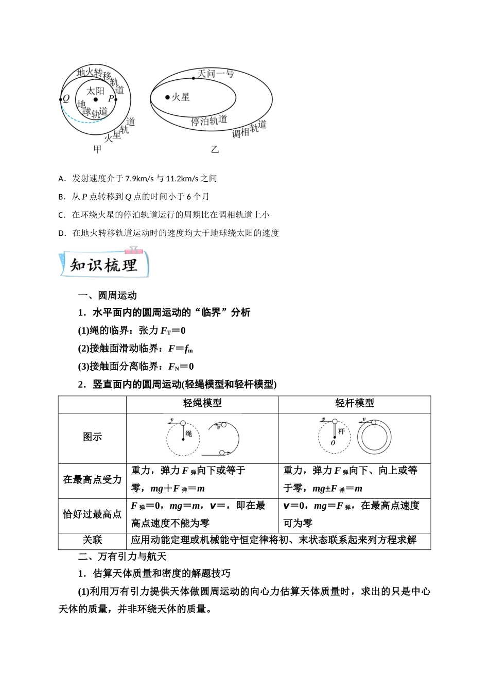2023年高考物理热点重点难点专练（全国通用）-重难点04 圆周运动　万有引力与航天（原卷版）.docx_第2页