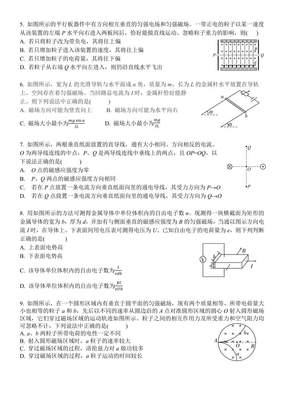北京市海淀区北京理工大学附属中学2024-2025学年高二上学期12月月考物理试题.pdf_第2页