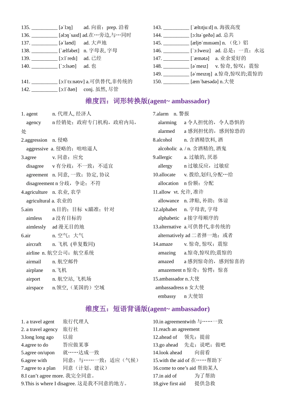 第03天 agent~ ambassador-2024年高考英语3500词汇一遍过（英汉互译+词形转换+短语提炼+单句填空+熟词新意）原卷版.docx_第3页