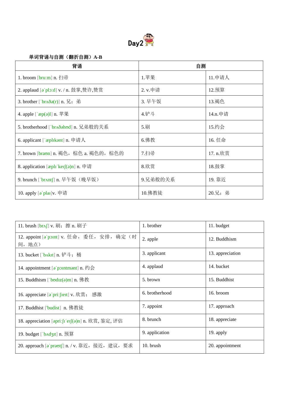 第3轮：高考英语词汇3500词高频词汇记背手册10天默写（高考英语单词）原卷版.docx_第2页