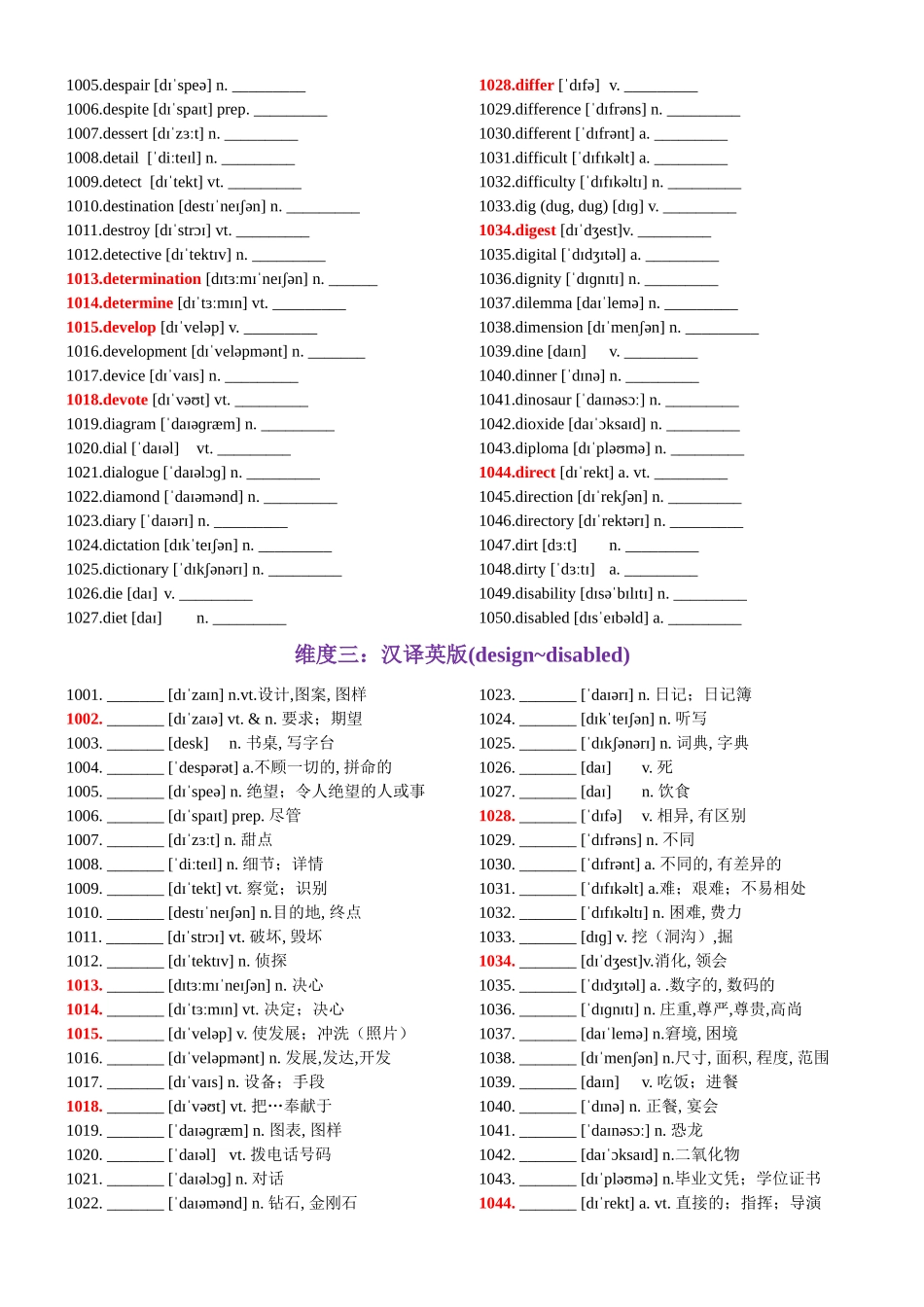 第21天design~disabled（词形转换+单句填空+熟词新意+写作应用+原创语填）-2024年高考英语3500词汇一遍过（教师版）.docx_第2页