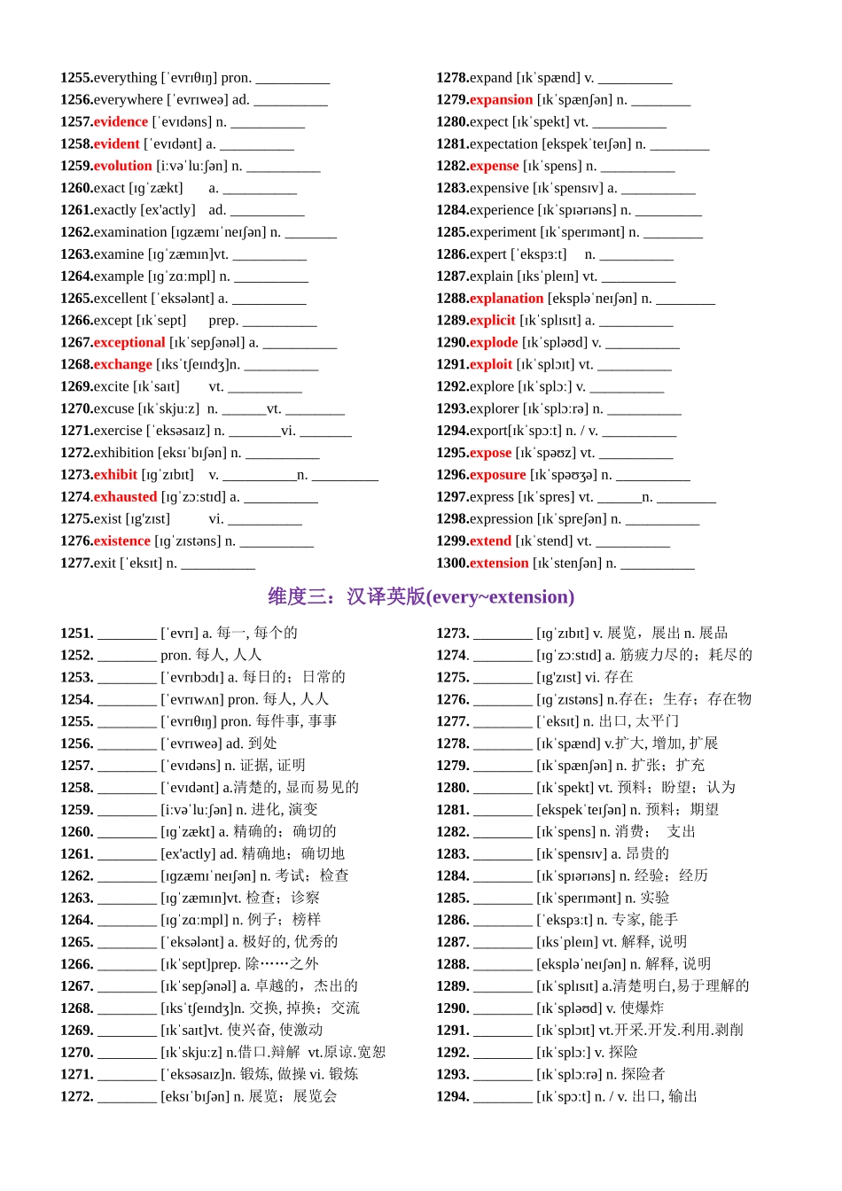 第26天 every~extension（词形转换+单句填空+熟词新意+写作应用+原创语填）-2024年高考英语3500词汇一遍过（原卷版）.docx_第2页