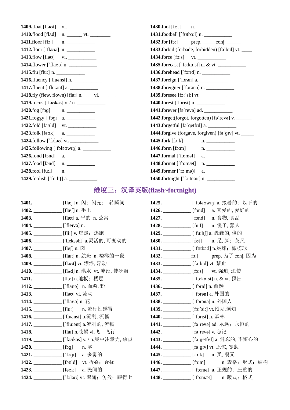 第29天 flash~fortnight（词形转换+单句填空+熟词新意+写作应用+同步语篇）-2024年高考英语3500词汇一遍过（教师版）.docx_第2页