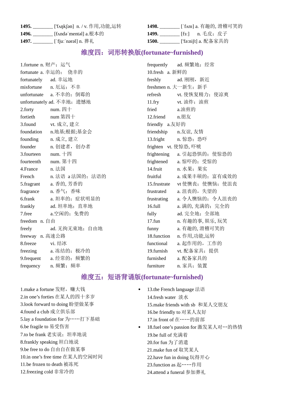 第30天  fortunately-fund（词形转换+单句填空+熟词新意+写作应用+同步语篇）-2024年高考英语3500词汇一遍过（原卷版）.docx_第3页