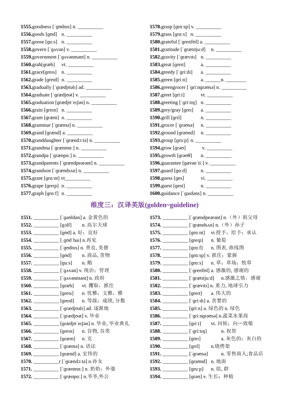 第32天 golden-guidance（词形转换+单句填空+熟词新意+写作应用+同步语篇）-2024年高考英语3500词汇一遍过（原卷版）.docx_第2页