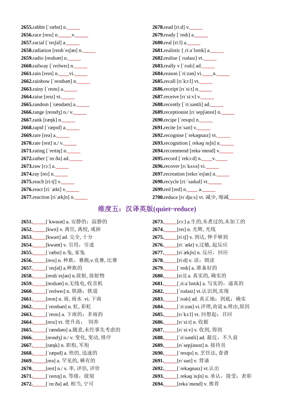 第54天 quiet~reduce（词形转换+单句填空+熟词新意+China Daily原创语填）-2024年高考英语3500词汇一遍过（原卷版）.docx_第3页