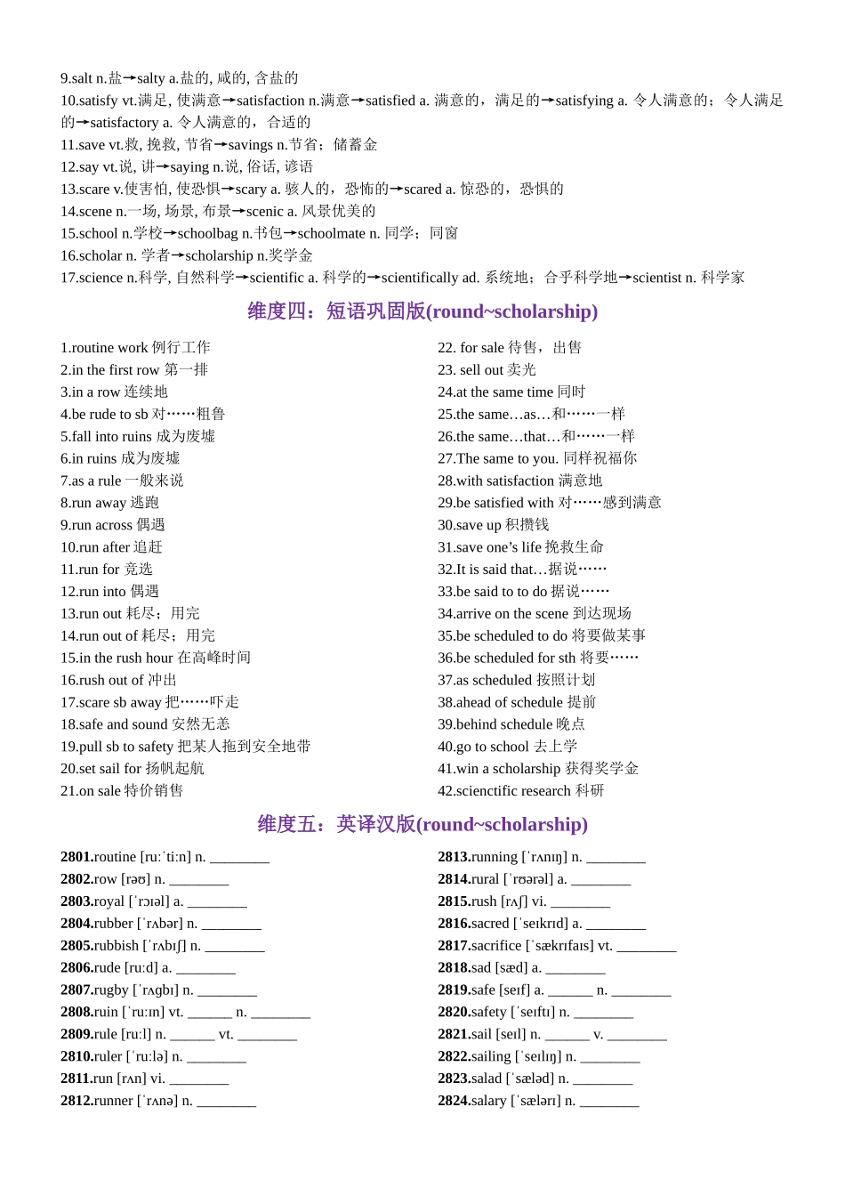 第57天 round~scholarship（词形转换+单句填空+熟词新意+China Daily原创语填）-2024年高考英语3500词汇一遍过（教师版）.docx_第3页
