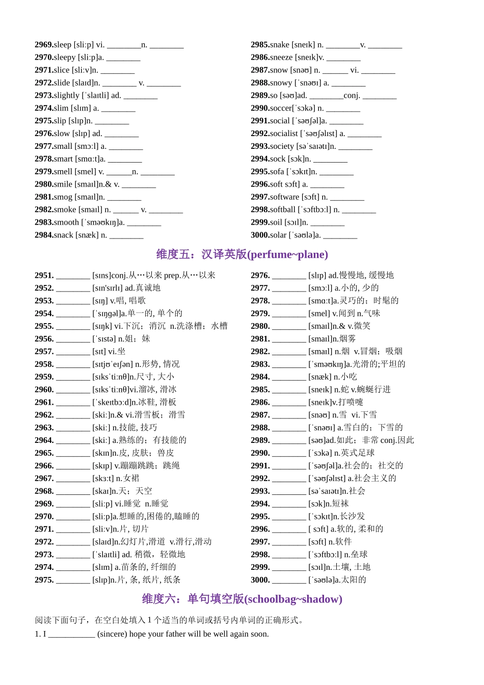 第60天 since~solar（词形转换+单句填空+熟词新意+China Daily原创语填）-2024年高考英语3500词汇一遍过（原卷版）.docx_第3页