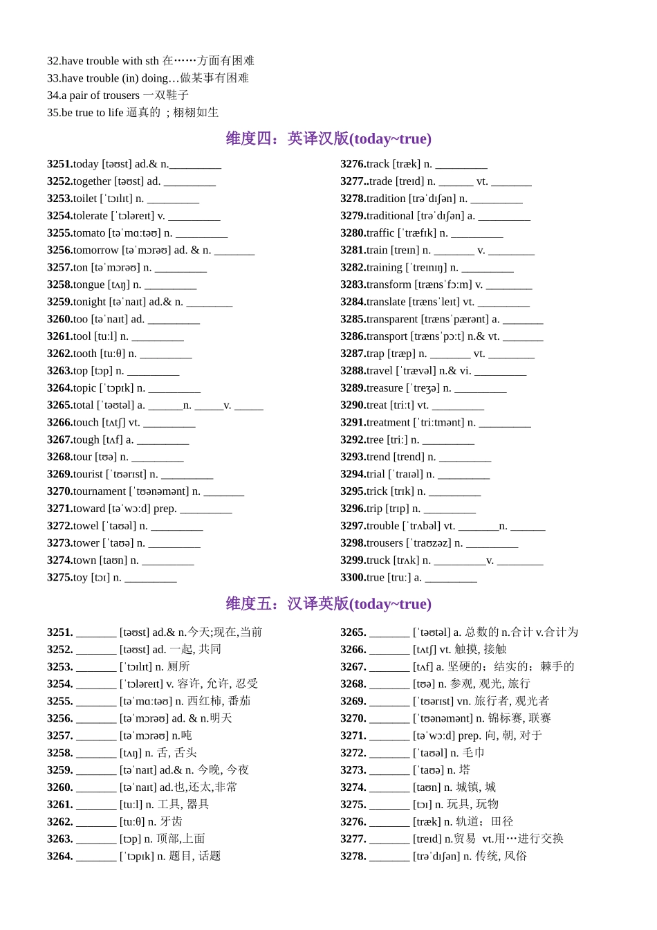 第66天 today~true（词形转换+单句填空+熟词新意+China Daily原创语填）-2024年高考英语3500词汇精讲精练（教师版）.docx_第3页