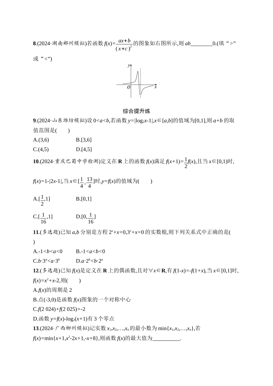 高考数学一轮总复习优化设计配人教A版-课时规范练13　函数图象.docx_第3页