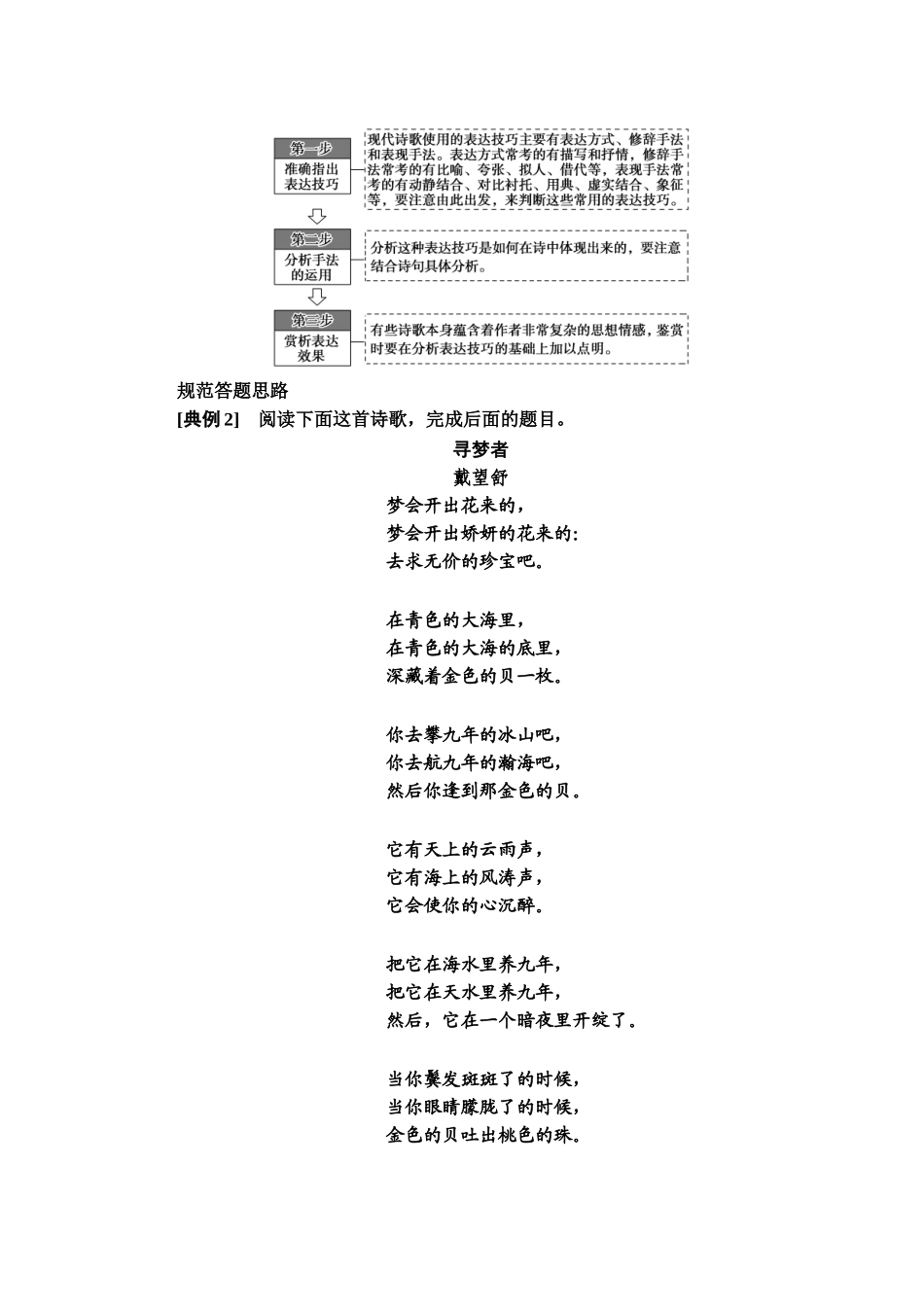 高考语文一轮复习整体设计-第1部分  专题2  现代诗歌鉴赏 第3讲　鉴赏现代诗歌的语言和表达技巧.doc_第3页