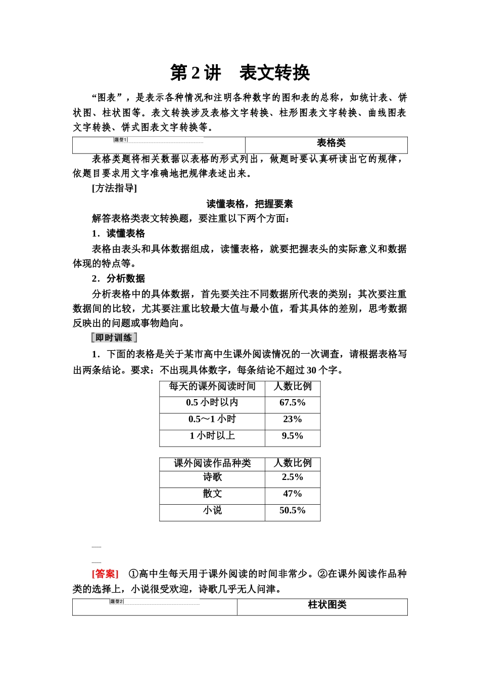高考语文一轮复习整体设计-第3部分  专题12　第2讲　表文转换.doc_第1页