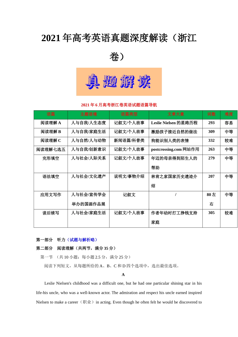 2021年6月浙江卷（详解+解读）.docx_第1页