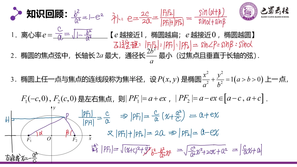 2025届巴蜀数学高二-3.1.4  椭圆的简单几何性质2教师版.pdf_第2页