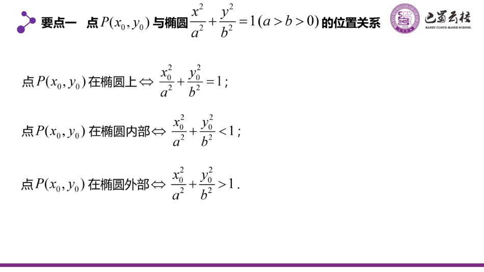 2025届巴蜀数学高二-3.1.5  直线与椭圆的位置关系1教师版.pdf_第2页
