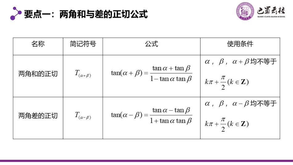 2025届巴蜀数学高一-5.5.3  两角和与差的正切公式课件教师版.pdf_第3页