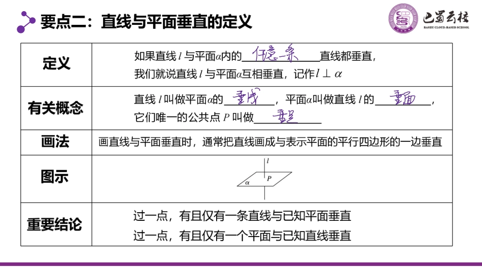 2025届巴蜀数学高一-8.6.1-8.6.2  直线与平面垂直教师版.pdf_第3页