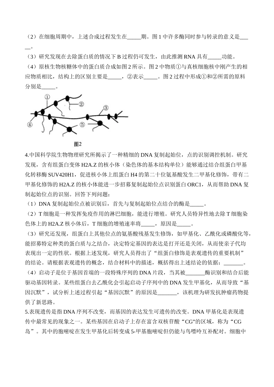 2025届高考生物学模块分练【新高考版】-专题7 遗传的分子基础（非选择题）（含解析）.docx_第3页