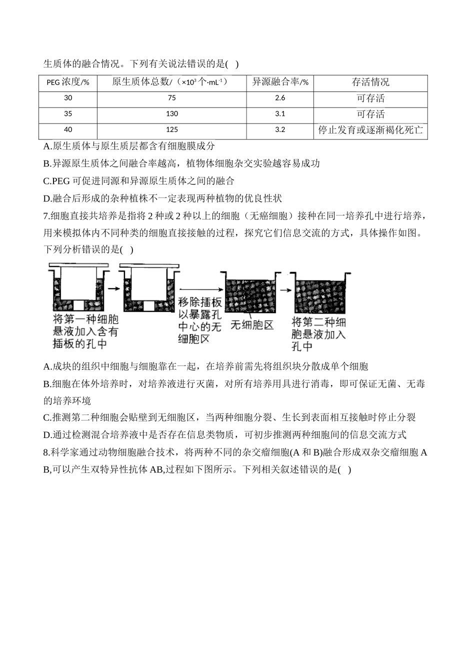 2025届高考生物学模块分练【新高考版】-专题12 生物技术与工程（选择题）（含解析）.docx_第3页