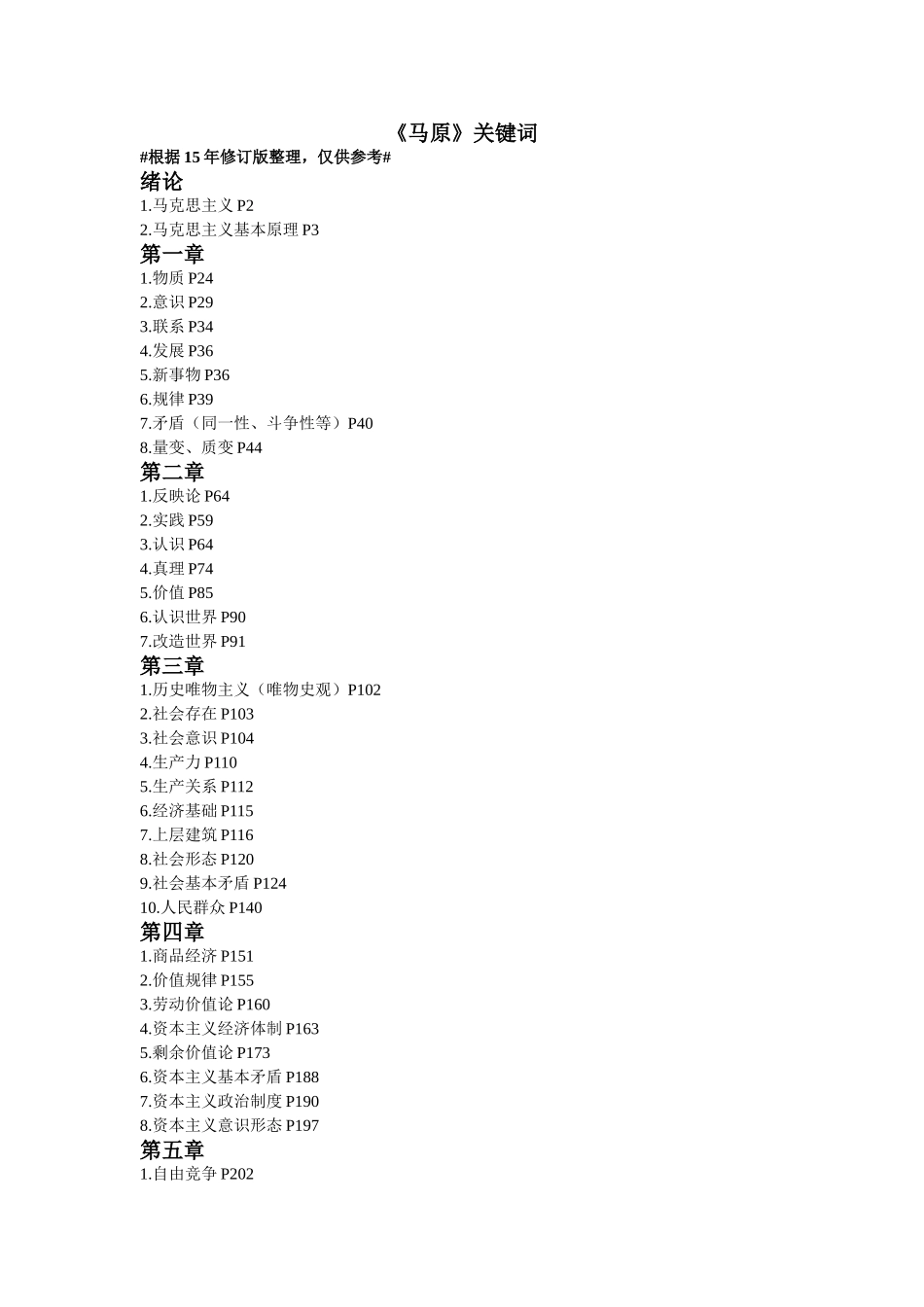 医学学科：《马原》关键词(14级五临).doc_第1页