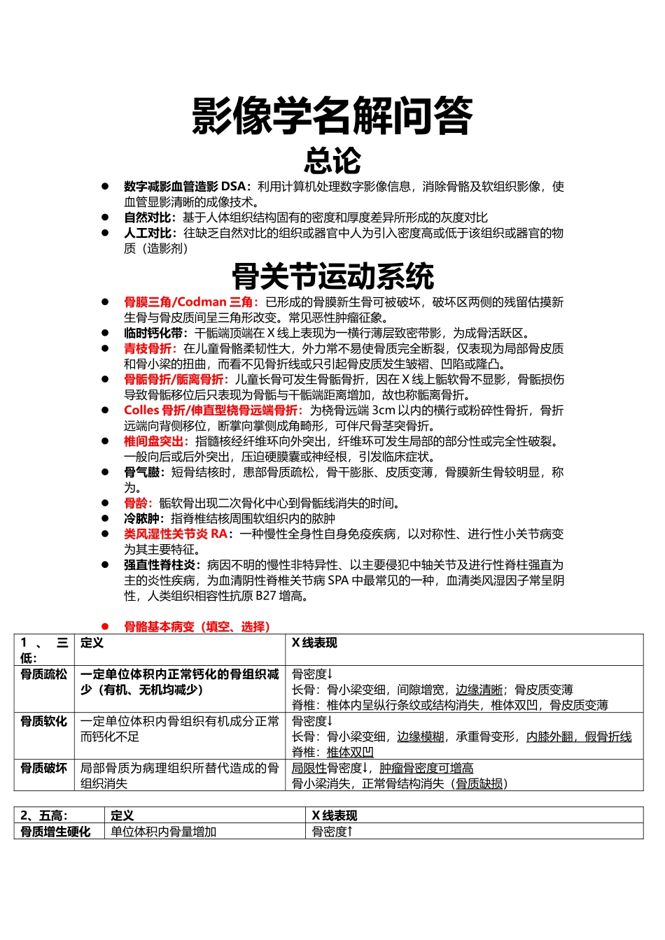 医学学科：《医学影像学》名解问答.doc_第1页