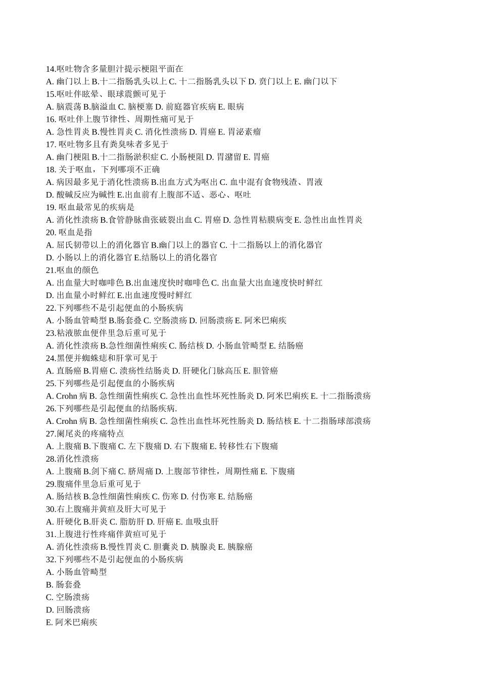 医学学科：【附一】医大临诊各章节习题（有答案）.docx_第2页