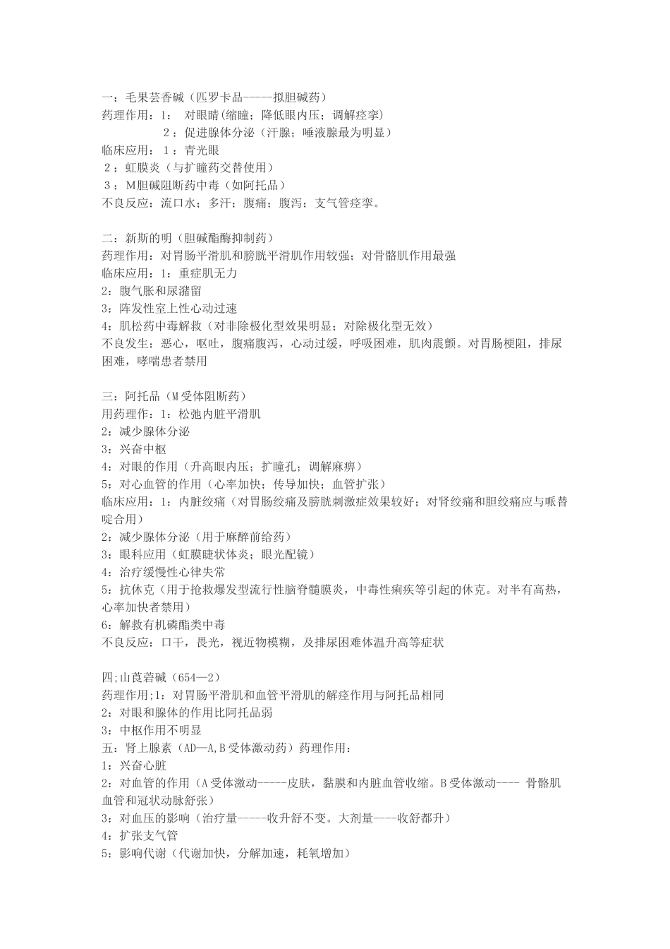 医学学科：部分药物的作用及特点.docx_第1页