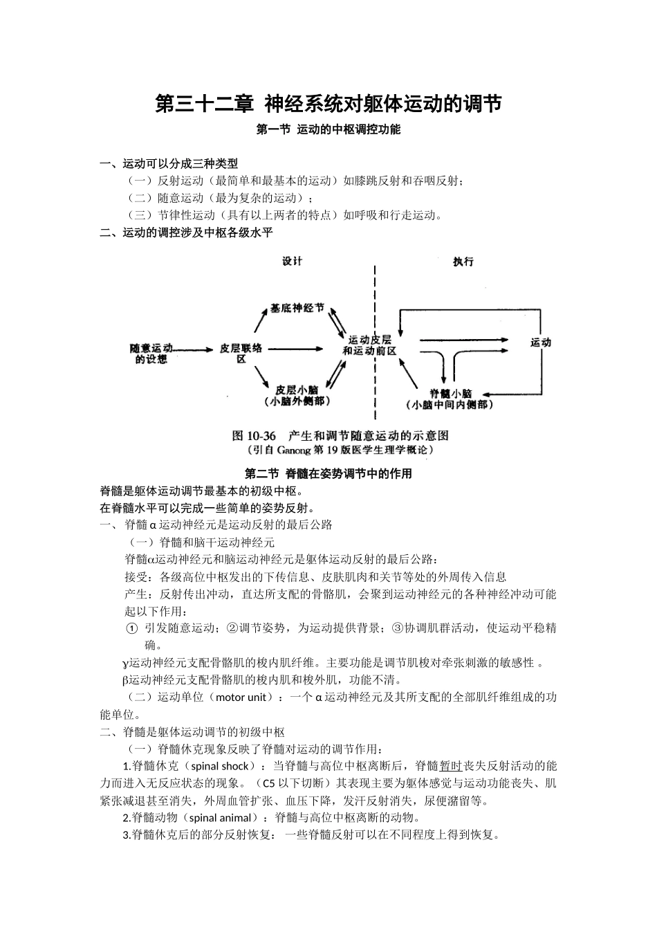 医学学科：第三十二章 神经系统对躯体运动的调节.doc_第1页