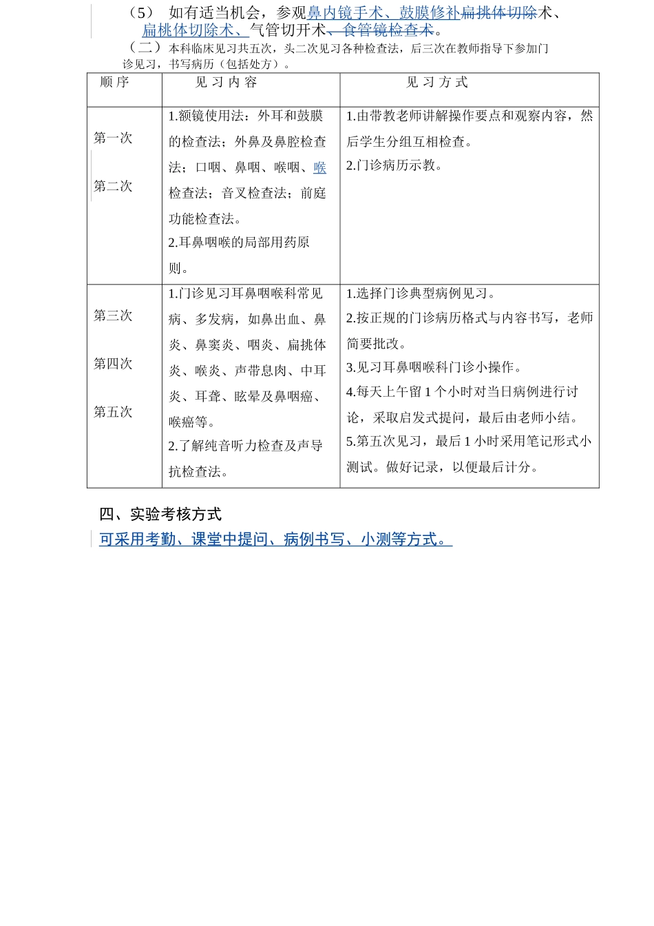 医学学科：耳鼻咽喉头颈外科学见习大纲.doc_第2页
